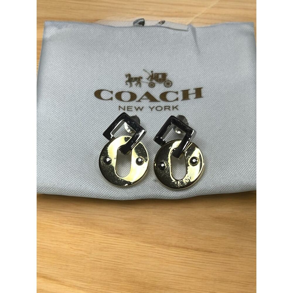 Coach 90288 Mixed Metal Geometric Drop Earrings - Picture 5 of 9